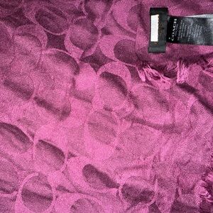 Coach Signature Jacquard Scarf in Magenta